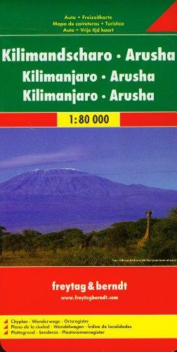 Kilimandscharo - Arusha 1 : 80000: Cityplan, Wanderwege, Ortsregister