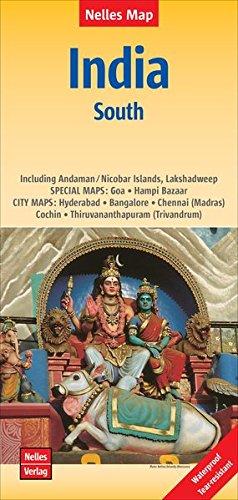 Nelles Map Landkarte India: South | Indien: Süd | Inde: Sud | India: Sur: 1 : 1.500.000 | reiß- und wasserfest; waterproof and tear-resistant; indéchirable et imperméable; irrompible & impermeable