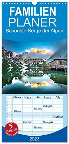 Familienplaner Schönste Berge der Alpen (Wandkalender 2023, 21 cm x 45 cm, hoch), Calvendo Monatskalender