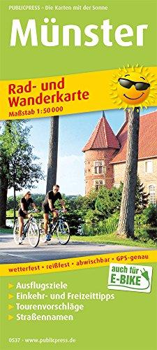 Münster: Rad- und Wanderkarte mit Ausflugszielen, Einkehr- & Freizeittipps, Straßennamen, wetterfest, reissfest, abwischbar, GPS-genau. 1:50000 (Rad- und Wanderkarte / RuWK)