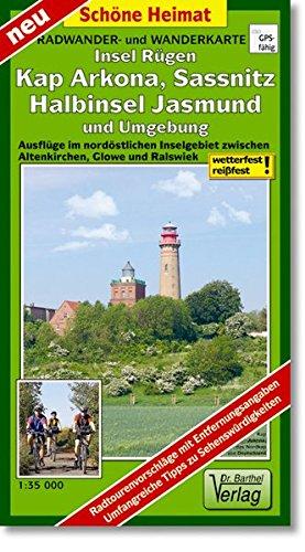 Radwander- und Wanderkarte Insel Rügen, Kap Arkona, Sassnitz, Halbinsel Jasmund und Umgebung: Ausflüge im nordöstlichen Inselgebiet zwischen Altenkirchen, Glowe und Ralswiek. 1:35000 (Schöne Heimat)