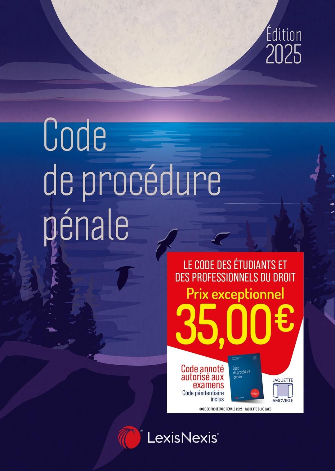 Code de procédure pénale 2025 : jaquette blue lake