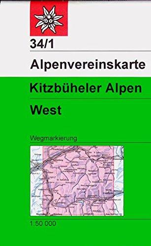 Kitzbüheler Alpen, West: Wegmarkierungen - Topographische Karte 1:50000 (Alpenvereinskarten)