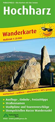 Hochharz: Wanderkarte mit Stadtplänen Braunlage und Schierke, Ausflugszielen, Einkehr- & Freizeittipps, Straßennamen und Stempelstellen Harzer ... GPS-genau. 1:25000 (Wanderkarte / WK)