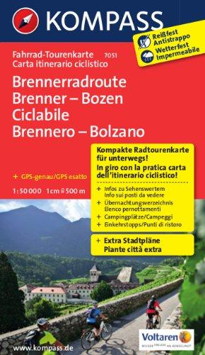 Brennerradroute Brenner - Bozen - ciclabile Brennero - Bolzano: Fahrrad-Tourenkarte. GPS-genau. 1:50000.