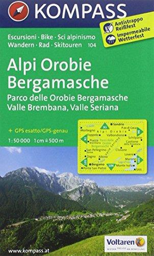 Alpi Orobie Bergamasche: Wanderkarte mit Radrouten und alpinen Skirouten. GPS-genau. Dt. /Ital. 1:50000