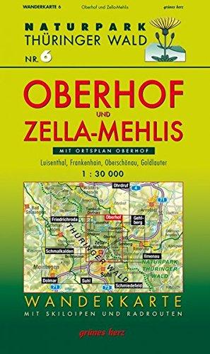 Wanderkarte Oberhof und Zella-Mehlis: Mit Ortsplan Oberhof und Plan Rennsteiggarten. Mit Luisenthal, Frankenhain, Oberschönau und Goldlauter. Mit ... Maßstab 1:30.000. (Naturpark Thüringer Wald)