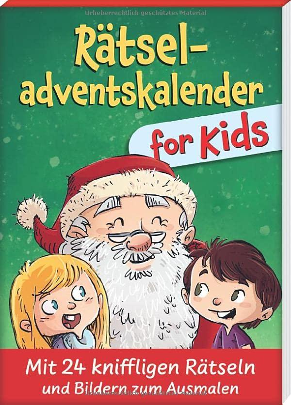 Rätseladventskalender for Kids 2: Mit 24 kniffligen Rätseln und Bildern zum Ausmalen