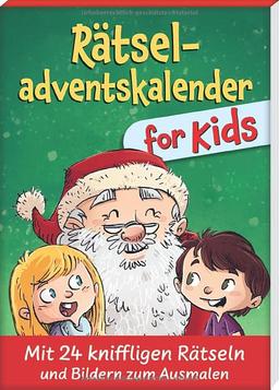 Rätseladventskalender for Kids 2: Mit 24 kniffligen Rätseln und Bildern zum Ausmalen