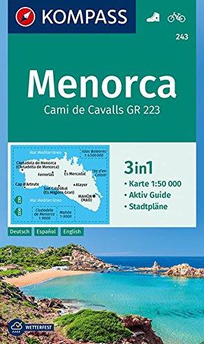 Menorca: 3in1 Wanderkarte 1:50000 mit Aktiv Guide und Stadtplänen. Fahrradfahren. (KOMPASS-Wanderkarten, Band 243)