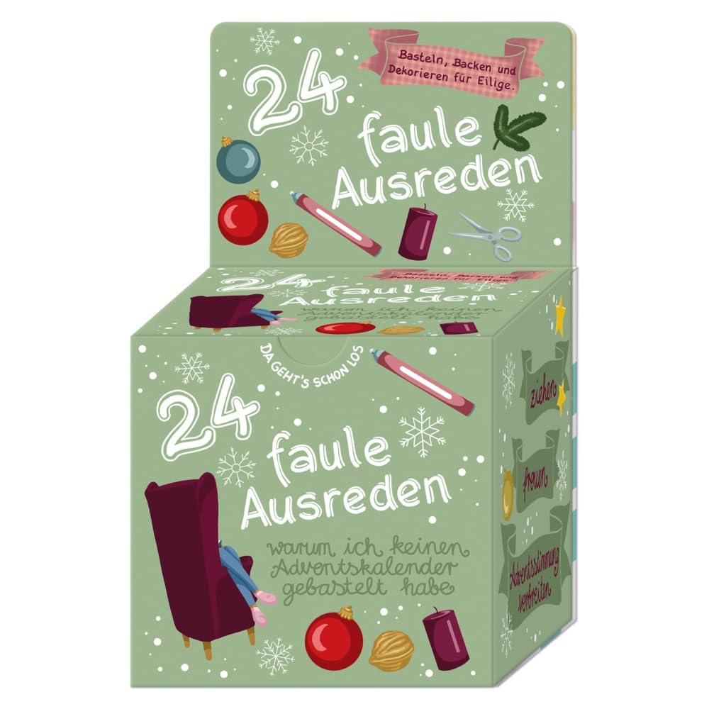 Adventskalender-Box „24 faule Ausreden“ warum ich keinen Adventskalender gebastelt habe: 24 Karten zum Herausziehen und Abreißen (monbijou)