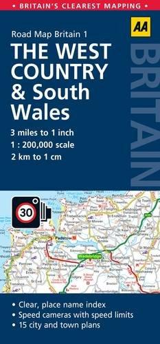 AA Road Map Britain The West Country & South Wales