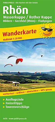 Rhön, Wasserkuppe / Rother Kuppe, Hilders – Gersfeld (Rhön) – Fladungen: Wanderkarte mit Ausflugszielen, Einkehr- & Freizeittipps, wetterfest, ... GPS-genau. 1:25000 (Wanderkarte / WK)