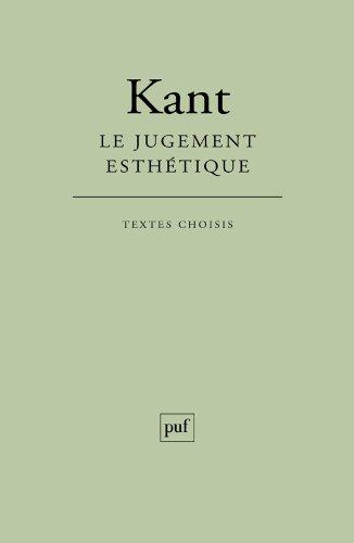 Le jugement esthétique : textes choisis