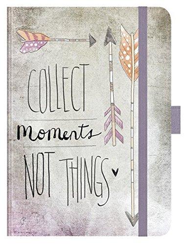 Premium Notes Big Collect Moments: A5 Notizbuch liniert mit hochwertiger Folienveredelung, Stiftehalter, Zetteltasche und Leseband