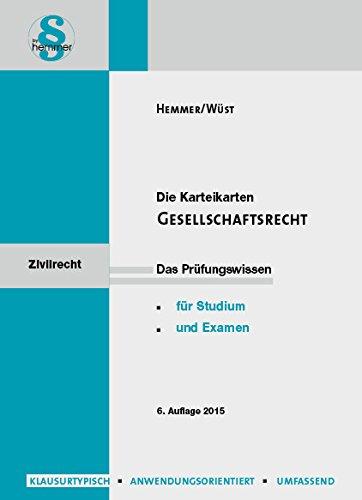 Karteikarten Gesellschaftsrecht (Karteikarten - Zivilrecht)