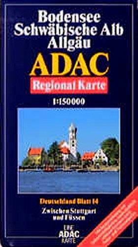 ADAC Karte, Bodensee, Schwäbische Alb, Allgäu