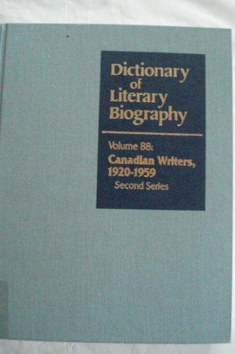 Dictionary of Literary Biography: Canadian Writers 1920-59: Canadian Writers, 1920-1959, Second Series