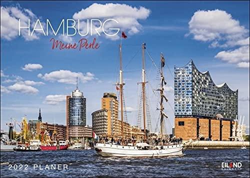 Hamburg …meine Perle Planer 2022 - Reise-Wandkalender mit Monatskalendarium und Platz für Eintragungen - 31 x 22 cm (31 x 44 cm geöffnet)