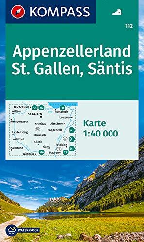 KOMPASS Wanderkarte Appenzellerland, St. Gallen, Säntis: Wanderkarte. GPS-genau. 1:40000 (KOMPASS-Wanderkarten, Band 112)