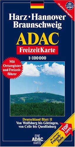 ADAC FreizeitKarte, Bl.11, Harz, Hannover, Braunschweig: Reiseinfo & Register: Freizeitführer, Ortsregister mit Postleitzahlen. GPS-geeignete Karte: Sehenswürdigkeiten, landschaftlich schöne Strecken