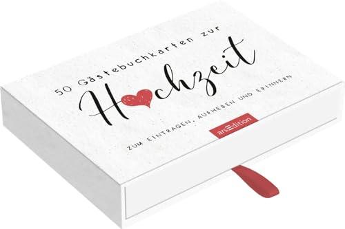 50 Gästebuchkarten zur Hochzeit: Zum Eintragen, Aufheben und Erinnern | Alternative zum Gästebuch, Hochzeitsspiel, Geschenk zur Hochzeit (Optik Herz)