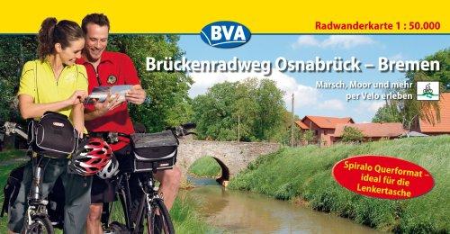 Brückenradweg Osnabrück-Bremen, Spiralo Querformat, Radwanderkarte 1:50.000