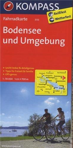 Bodensee und Umgebung: Fahrradkarte. GPS-genau. Leicht lesbar & detailgenau. Touren vor Ort recherchiert. Tipps für Freizeit & Familie. 1:70.000