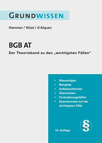 Grundwissen BGB AT: Klausurtipps - Beispiele - Aufbauschemata - Übersichten - Formulierungshilfen - Querverweise auf die wichtigsten Fälle