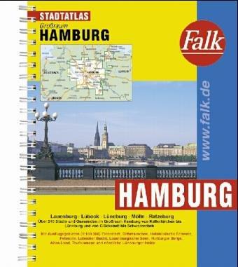 Falkplan Stadtatlas Hamburg und Umgebung, mit Lübeck. Spiralheftung