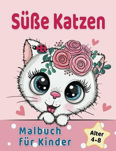 Süße Katzen Malbuch für Kinder 4-8 Jahren: Entzückende Comic-Katzen, Kätzchen & Einhorn-Katzen Caticorn (Malbücher für Kinder)