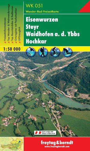 Freytag Berndt Wanderkarten, WK 051, Eisenwurzen - Steyr - Waidhofen a.d. Ybbs - Hochkar - Maßstab 1:50 000 (Canoeing Maps of Austria)