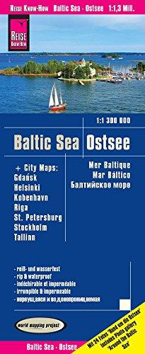 Reise Know-How Landkarte Ostsee (1:1.300.000) mit Stadtplänen Danzig, Helsinki, Kopenhagen, Riga, St. Petersburg, Stockholm, Tallinn: world mapping project