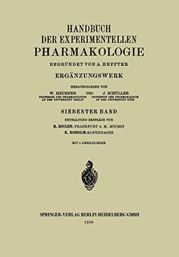 Handbuch der Experimentellen Pharmakologie: Ergänzungswerk