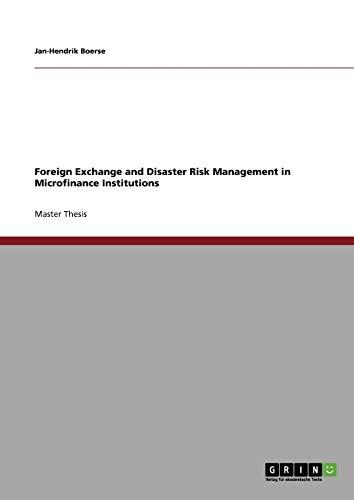 Foreign Exchange and Disaster Risk Management in Microfinance Institutions