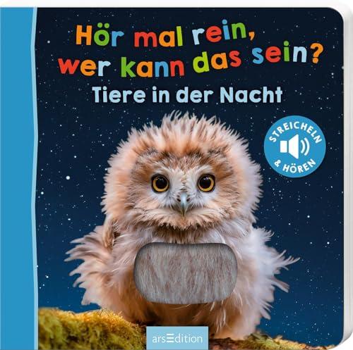 Hör mal rein, wer kann das sein? – Tiere in der Nacht: Streicheln und hören | Hochwertiges Pappbilderbuch mit 5 Sounds und Fühlelementen für Kinder ab 18 Monaten