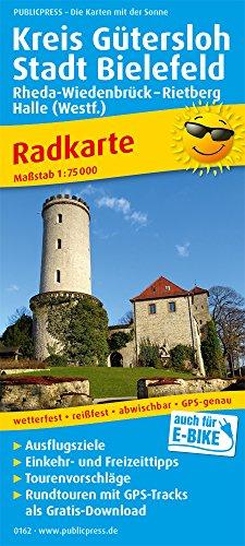 Kreis Gütersloh - Stadt Bielefeld, Rheda-Wiedenbrück - Rietberg, Halle (Westf.): Radkarte mit Ausflugszielen, Einkehr- & Freizeittipps, wetterfest, ... GPS-genau. 1:75000 (Radkarte / RK)