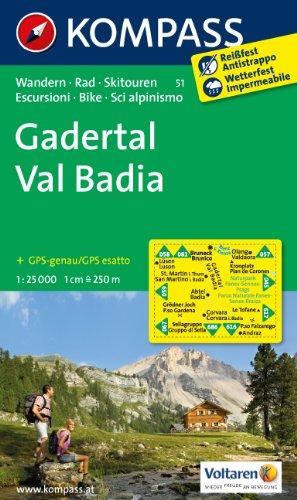 Gadertal - Val Badia: Wanderkarte mit Radrouten und Skitouren. GPS-genau. 1:25000