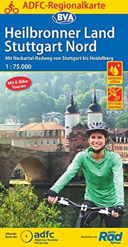 ADFC-Regionalkarte Heilbronner Land - Stuttgart Nord 1:75.000, reiß- und wetterfest, GPS-Tracks Download: Mit Neckartal-Radweg von Stuttgart bis Heidelberg (ADFC-Regionalkarte 1:75000)