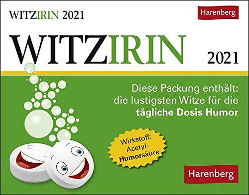 Witzirin Humorkalender 2021 - Tagesabreißkalender - Tischkalender zum Aufstellen oder Aufhängen - heilsame Witze für jeden Tag - in pfiffiger Schachtel - Format 14 x 11 cm