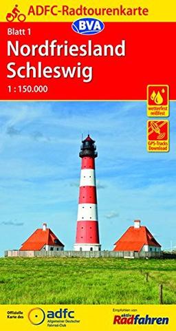 ADFC-Radtourenkarte 1 Nordfriesland /Schleswig 1:150.000, reiß- und wetterfest, GPS-Tracks Download (ADFC-Radtourenkarte 1:150000)