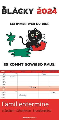 Blacky 2024 Familienplaner - Familien-Timer - Termin-Planer - Kinder-Kalender - Familien-Kalender - 22x45