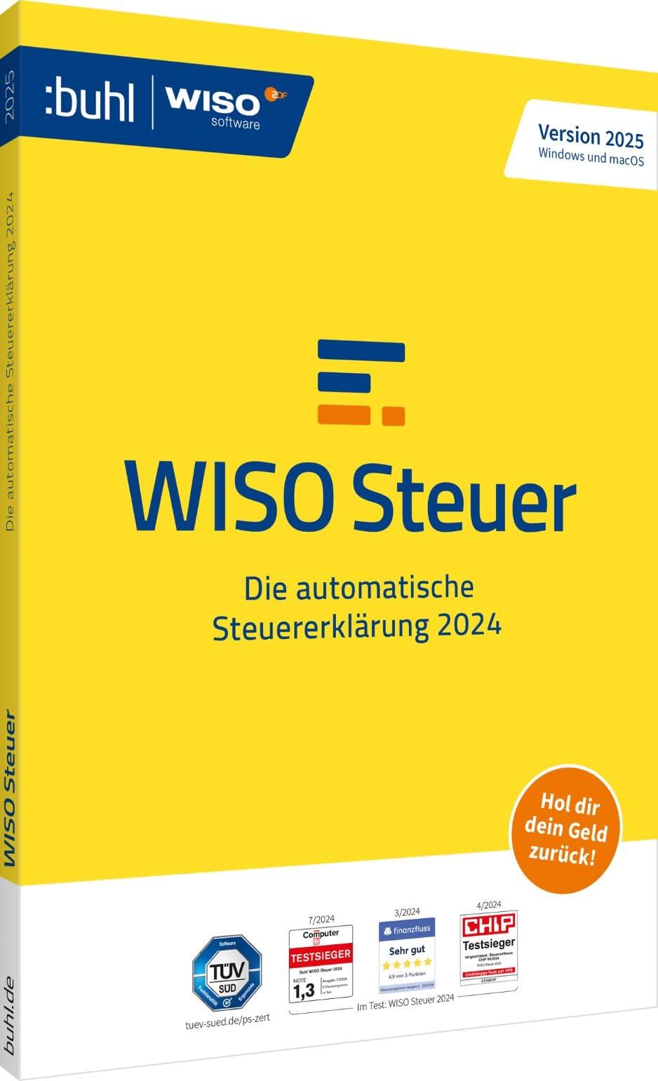 WISO Steuer 2025 (für Steuerjahr 2024) | Für Windows, Mac, Smartphones und Tablets | Standardverpackung