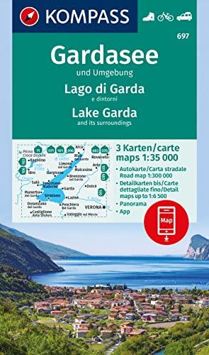 KOMPASS Wanderkarten-Set 697 Gardasee und Umgebung - Lake Garda and its surroundings - Lago di Garda e dintorni (3 Karten) 1:35.000: inklusive Karte ... Verwendung in der KOMPASS-App. Fahrradfahren.