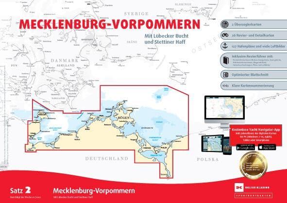 Sportbootkarten Satz 2: Mecklenburg-Vorpommern (Ausgabe 2024): Mit Lübecker Bucht und Stettiner Haff