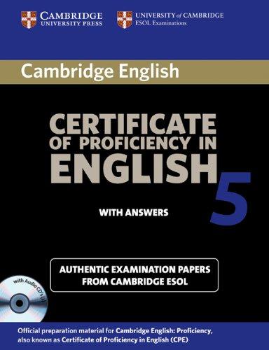 Cambridge Certificate of Proficiency in English 5 Self Study Pack: Examination Papers from University of Cambridge ESOL Examinations (Cpe Practice Tests)