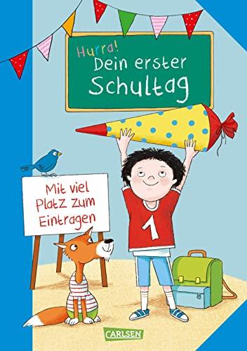 Schlau für die Schule: Hurra! Dein erster Schultag (Jungs): Mitmachbuch zum Schulstart mit viel Platz zum Eintragen und Gestalten | Mit allerlei Fragen, Stundenplan, Abc- und Zahlenübungen