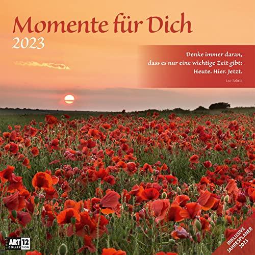 Momente für Dich 2023, Wandkalender / Broschürenkalender im Hochformat (aufgeklappt 30x60 cm) - Geschenk-Kalender mit Monatskalendarium zum Eintragen