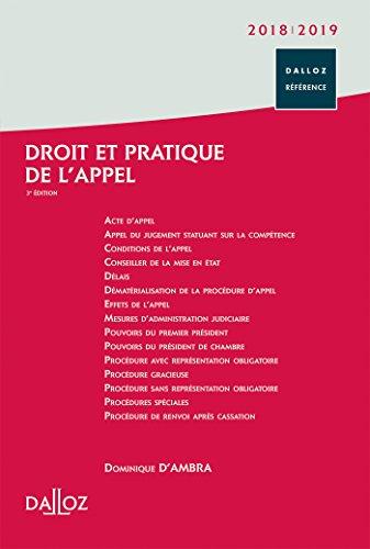 Droit et pratique de l'appel : 2018-2019