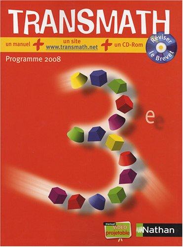 Transmath 3e : livre de l'élève avec CD-ROM élève